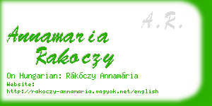 annamaria rakoczy business card