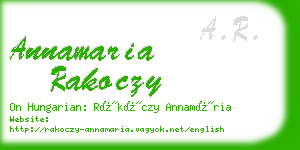 annamaria rakoczy business card